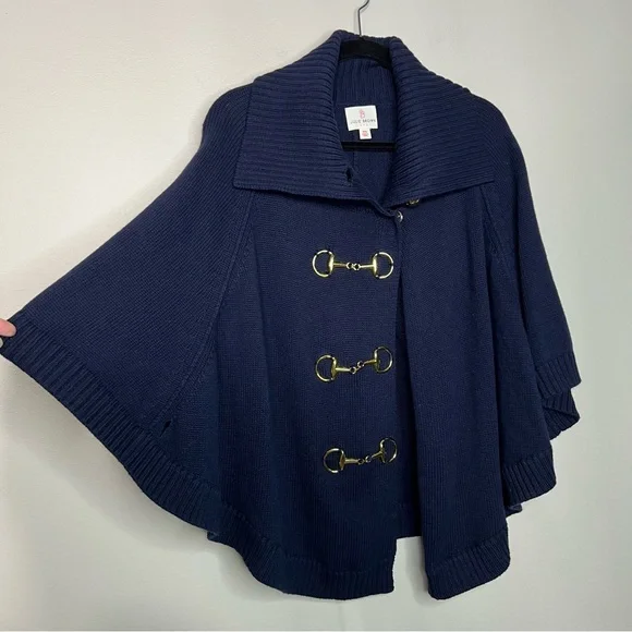 Julie Brown NYC Blue Cape Sweater - Picture 4 of 14